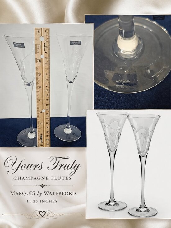 Marquis By Waterford Other - Marquis by Waterford "Yours Truly" Champagne Flutes
